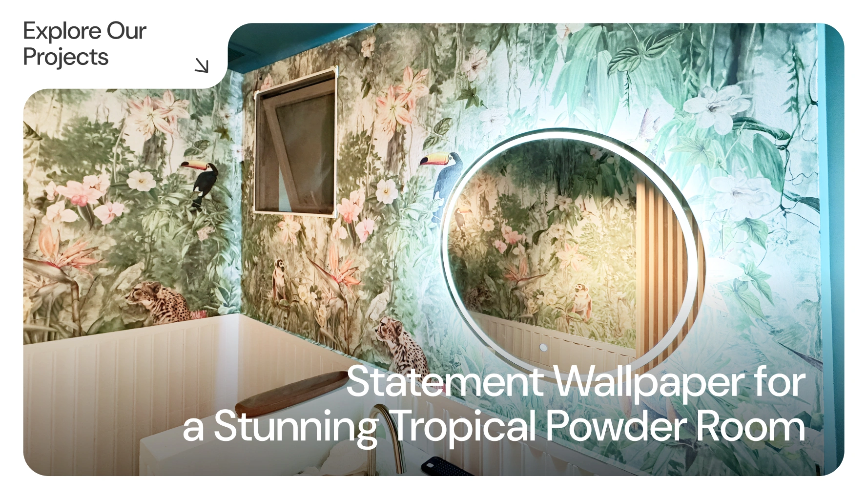 Statement Wallpaper for a Stunning Tropical Powder Room